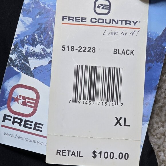 Free Country Snow/Ski Pants Black Pockets Lightweight Elastic Waist Men's XL New - Picture 2 of 12